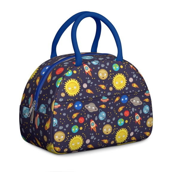 Celestial Bloom Lunch Bag – Galaxy-Themed Insulated Tote with Nebula & Star Design, Reusable and Spacious for Space Geeks