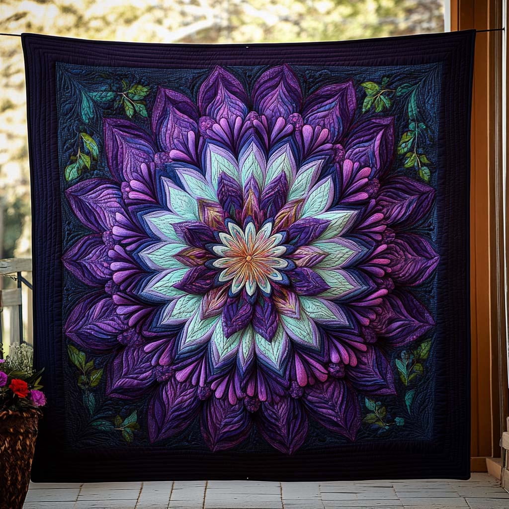 Celestial Bloom Quilted Blanket