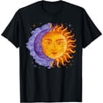 thumbnail image 1 of Celestial Bodies Crescent Moon Sun Tarot Vintage T-Shirt, 1 of 3