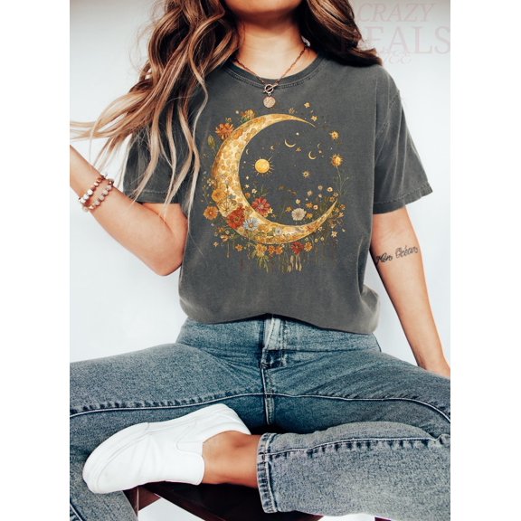 Celestial Boho Moon Phase Mystical Astronomy T-Shirt
