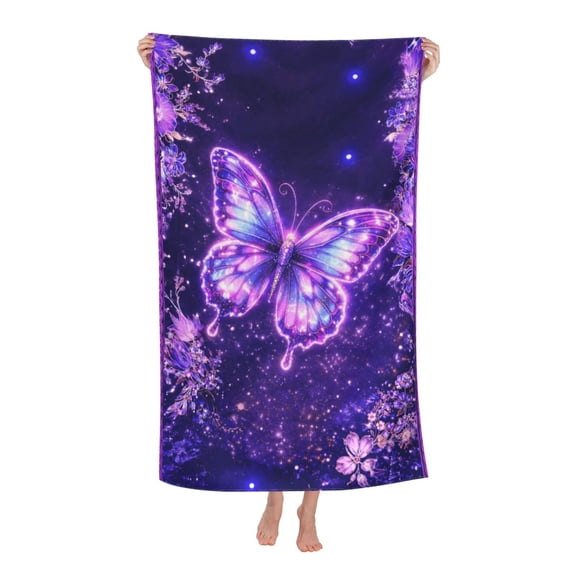 Celestial Butterfly Galaxy Bath Towel Soft and Highly Absorbent for Adults