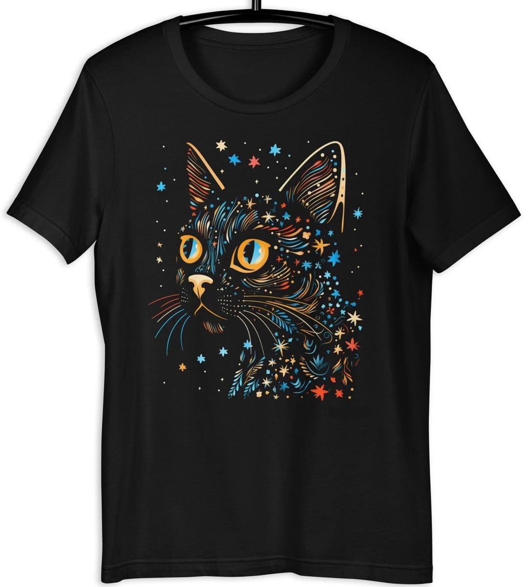 Celestial Cat Space Cute Cosmic Kitten Graphic T-Shirt - Walmart.com