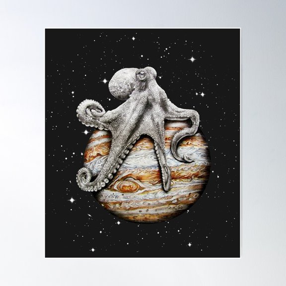 Celestial Cephalopod Poster Wall Art, Modern Wall Decor For Living Room Bedroom, 16x24 UNFRAMED