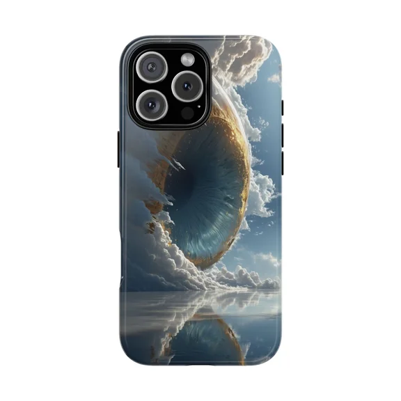 Celestial Cloud Watcher Eye Fantasy Phone Case for iPhone 17 to 11 Pro Max