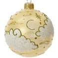 thumbnail image 1 of Celestial Clouds Blown Glass Ornament - European Mouth-Blown Glass Ball Dreamy Moon and Stars, 1 of 4