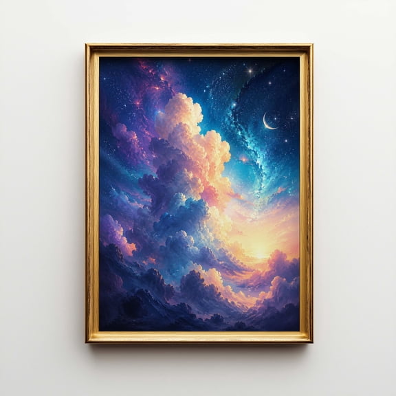 Celestial Cloudscape Romantic Fantasy Sky Poster Unframed Paper Print
