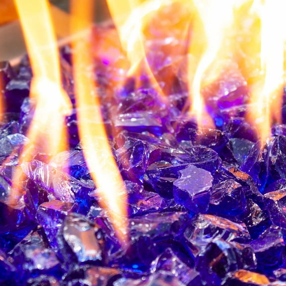 Celestial Cobalt Blue Crushed Fire Glass 1/2" to 3/4", 10 lb. Jar