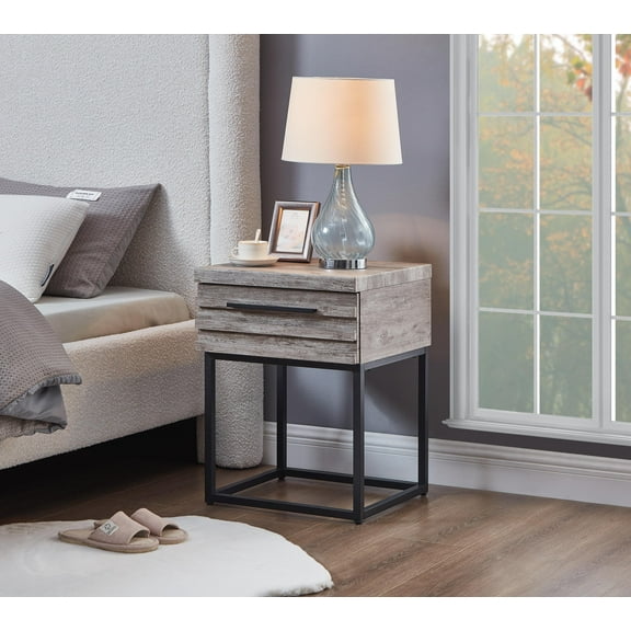 Celestial Contemporary Storage End table, Gray