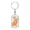 thumbnail image 1 of Celestial Crab Stainless Steel or 18k Gold Premium Swivel Dog Tag Keychain, 1 of 16