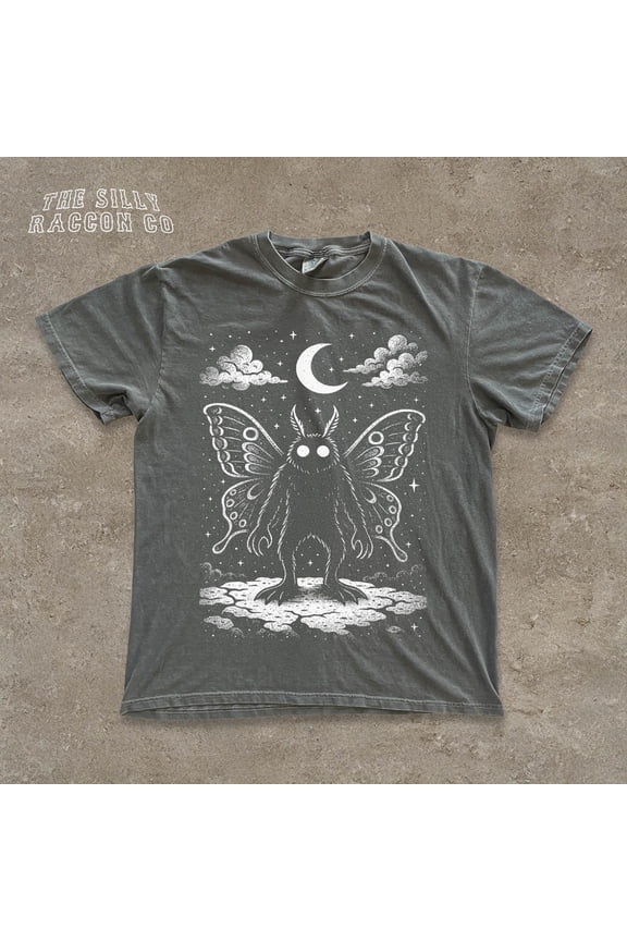 Celestial Cryptid Shirt, Mothman Tarot Tee for Men Women, Folklore Graphic Top, Cryptozoology Tee, Occult Clothing, Goth Aesthetic Gift
