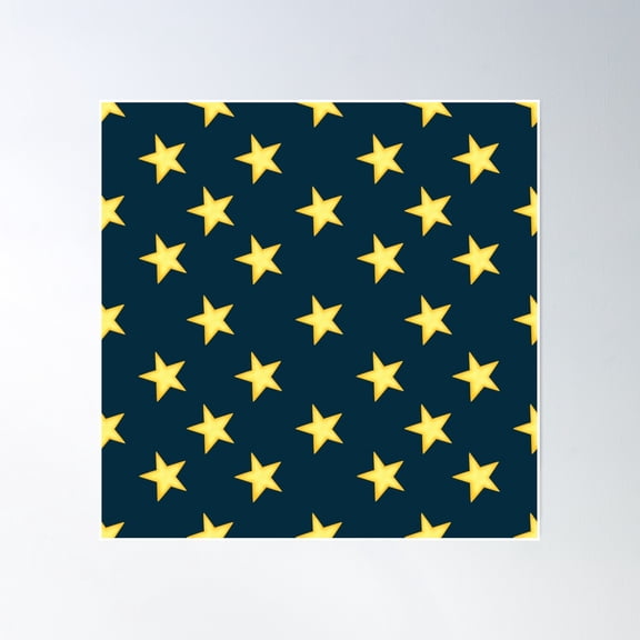 Celestial Dark Blue Stars Poster Wall Art, Modern Wall Decor, 16x16 UNFRAMED