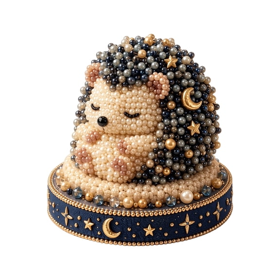 Celestial Decor Beaded Hedgehog Table Decoration for Gold Bedroom Accent