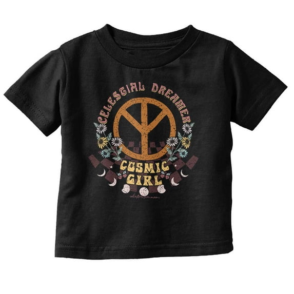 Celestial Dreamer Cosmic Peace Sign Youth T Shirt Tee Girls Infant Toddler Brisco Brands 6M
