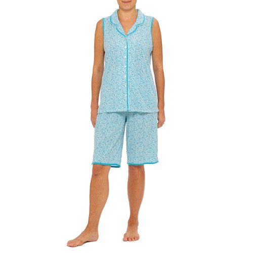 Celestial Dreams Women's Notch Collar Bermuda Sleep Short PJ Set