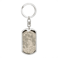 thumbnail image 1 of Celestial Earth Stainless Steel or 18k Gold Premium Swivel Dog Tag Keychain, 1 of 16