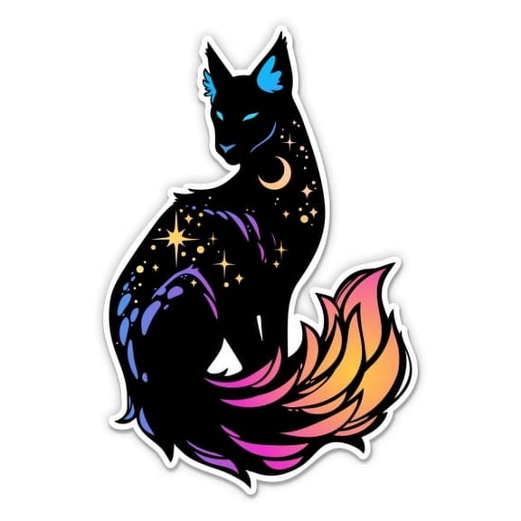 Celestial Fox - 5" Vinyl Sticker - For Car Laptop I-Pad - Waterproof Decal