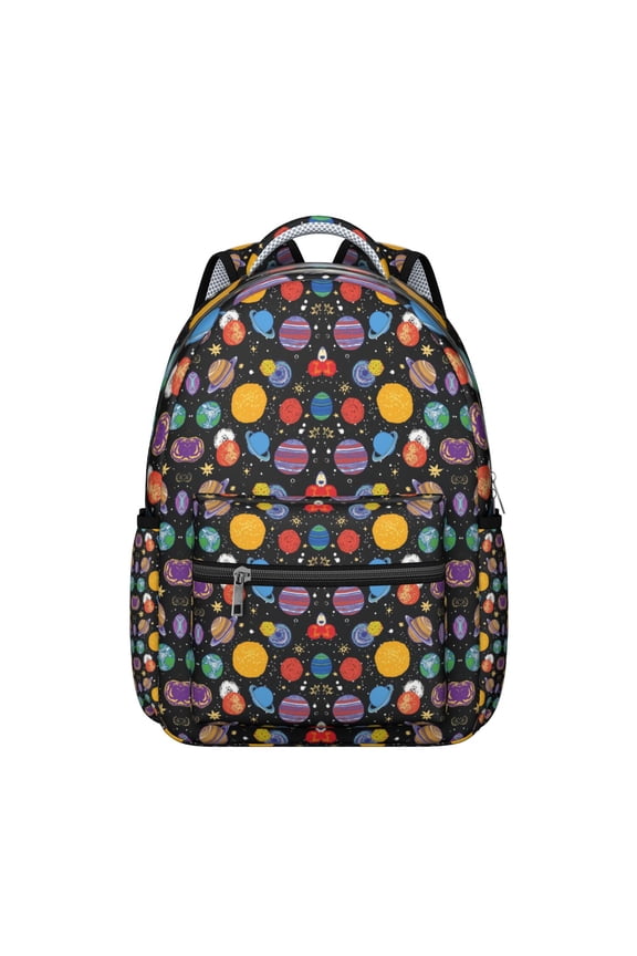 Celestial Galaxy Students Backpack Outer Space Nebula Cosmic Design, Adjustable Strap and Durable School Bag for Students