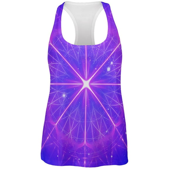 Celestial Gateway Fractal Mandala All Over Womens Work Out Tank Top Multi 2XL