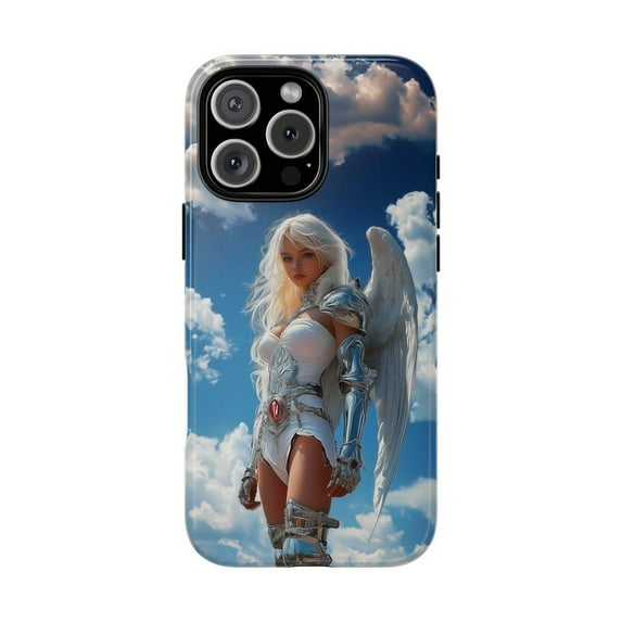 Celestial Guardian Seraphic Angel Vanguard Girl Fantasy Artistic Phone Case for iPhone 11 12 13 14 15 16 17 Pro Max