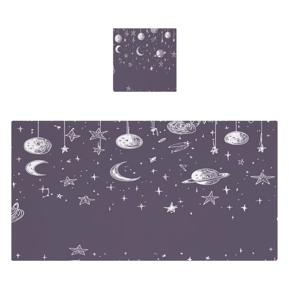 Celestial Hanging Decor 2 Piece Cotton Bath and Face Towel Set Soft and Absorbent, for Beach Pool Bathroom