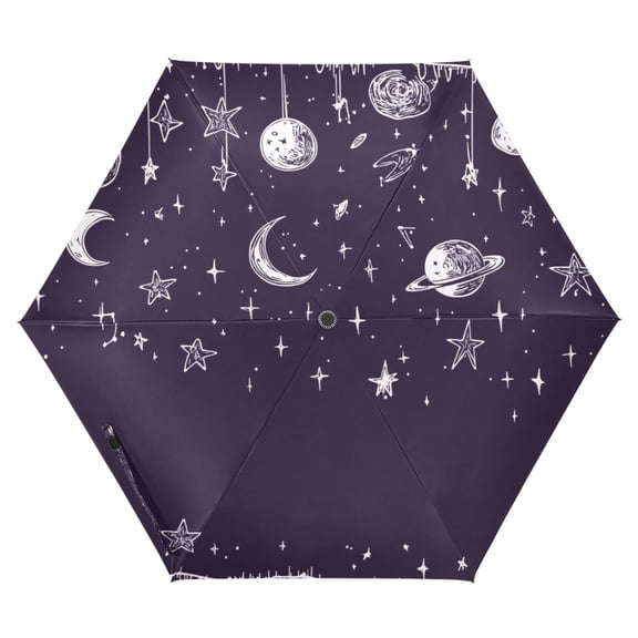 Celestial Hanging Decor Folding Umbrella UV50+ Waterproof Sun Protection Auto Open Close Compact Fiberglass Frame
