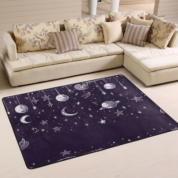 Celestial Hanging Decor Soft Polyester Area Rug 72''x48'', Non Slip, Memory Foam, Water Absorbent