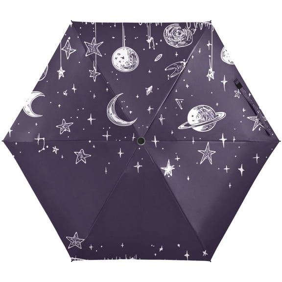 Celestial Hanging Decor Umbrellas for Sun Auto Open Close UV50+ Waterproof 5-Fold Compact Fiberglass Frame
