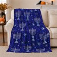 thumbnail image 1 of Celestial Hanukkah Menorah Starry Night Sky, Festive Holiday Scene, Warm Flannel Blanket for Living Room and Family Room, Art Lovers Housewarming Gift, Festive Home Decor, 1 of 9
