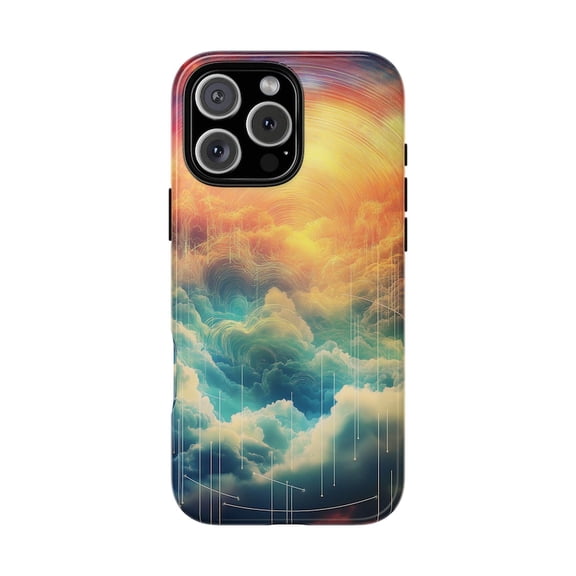 Celestial Harmony Starlit Orbital Clouds Cosmic Scene Phone Case for 11 12 13 14 15 16 17 Pro Max