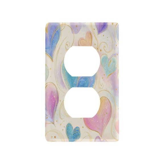 Celestial Heart Tapestry Decorative Wall Plate, Flame Retardant PC Plastic Light Switch & Outlet Cover with Mounting Screws Fits Duplex Outlets