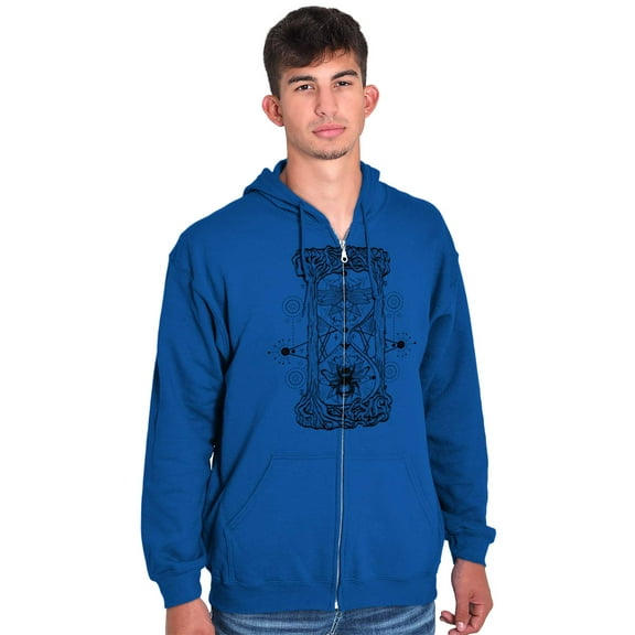 Celestial Hourglass Symbolic Bee Unisex Fleece Graphic Zip Up Hoodie Brisco Brands 4X