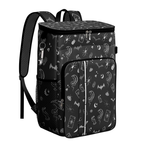 Celestial Insulated Backpack Cooler - Mystical Moon & Starry Night Aesthetic, 20L Leakproof Cooler Bag for Camping, Hiking, Beach Trips