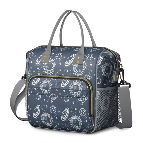 Celestial Journey Insulated Lunch Tote – Leakproof and Waterproof Large Lunch Box with Adjustable Strap for Space Geeks and Starry Night Fans