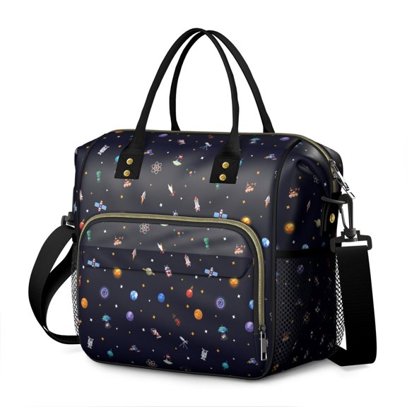 Celestial Journey Insulated Lunch Tote – Leakproof and Waterproof Large Lunch Box with Adjustable Strap for Space Geeks and Starry Night Fans