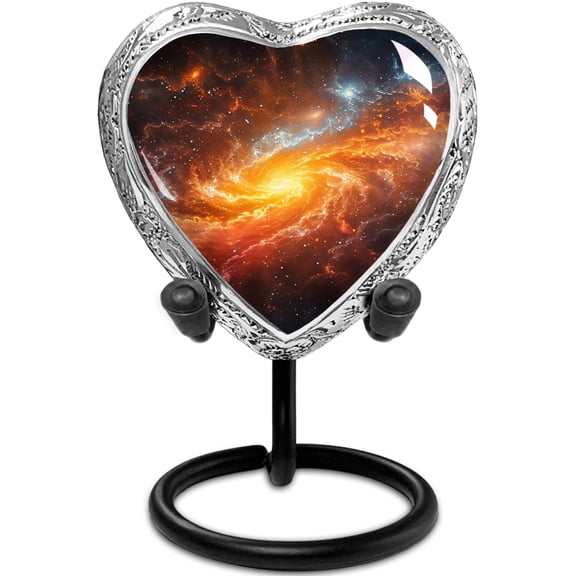 Celestial Journey Small Heart Shaped Keepsake Cremation Urns for Human Ashes