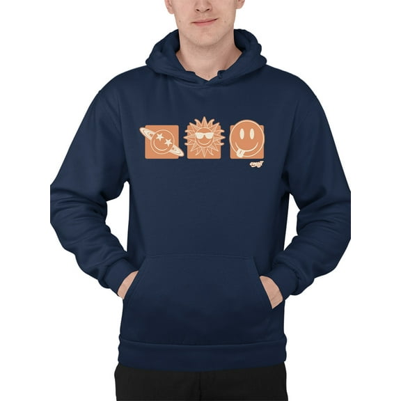 Celestial Joy Icons - Retro Cosmic Emojis Men's Hoodie