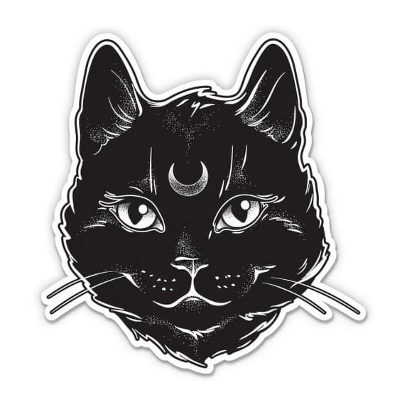 Celestial Kitty Cat Pretty - 5" Vinyl Sticker - For Car Laptop I-Pad - Waterproof Decal