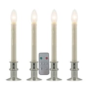 Celestial Lights - Vanilla/Brushed Nickel LED Window Hugger with Remote Control 4 Pack