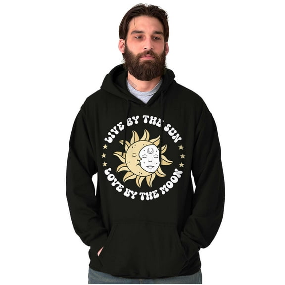 Celestial Live By Sun Love By Moon Unisex Plus Fleece Graphic Hoodie Brisco Brands 2X
