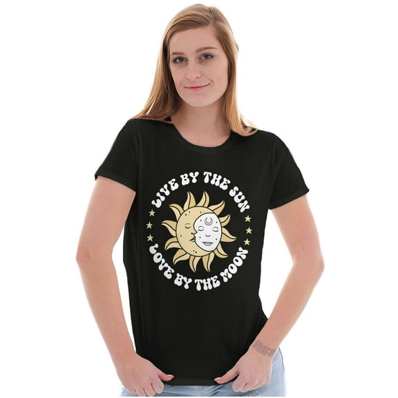 Celestial Live By Sun Love By Moon Womens Slim Fit Graphic Tee Brisco Brands M