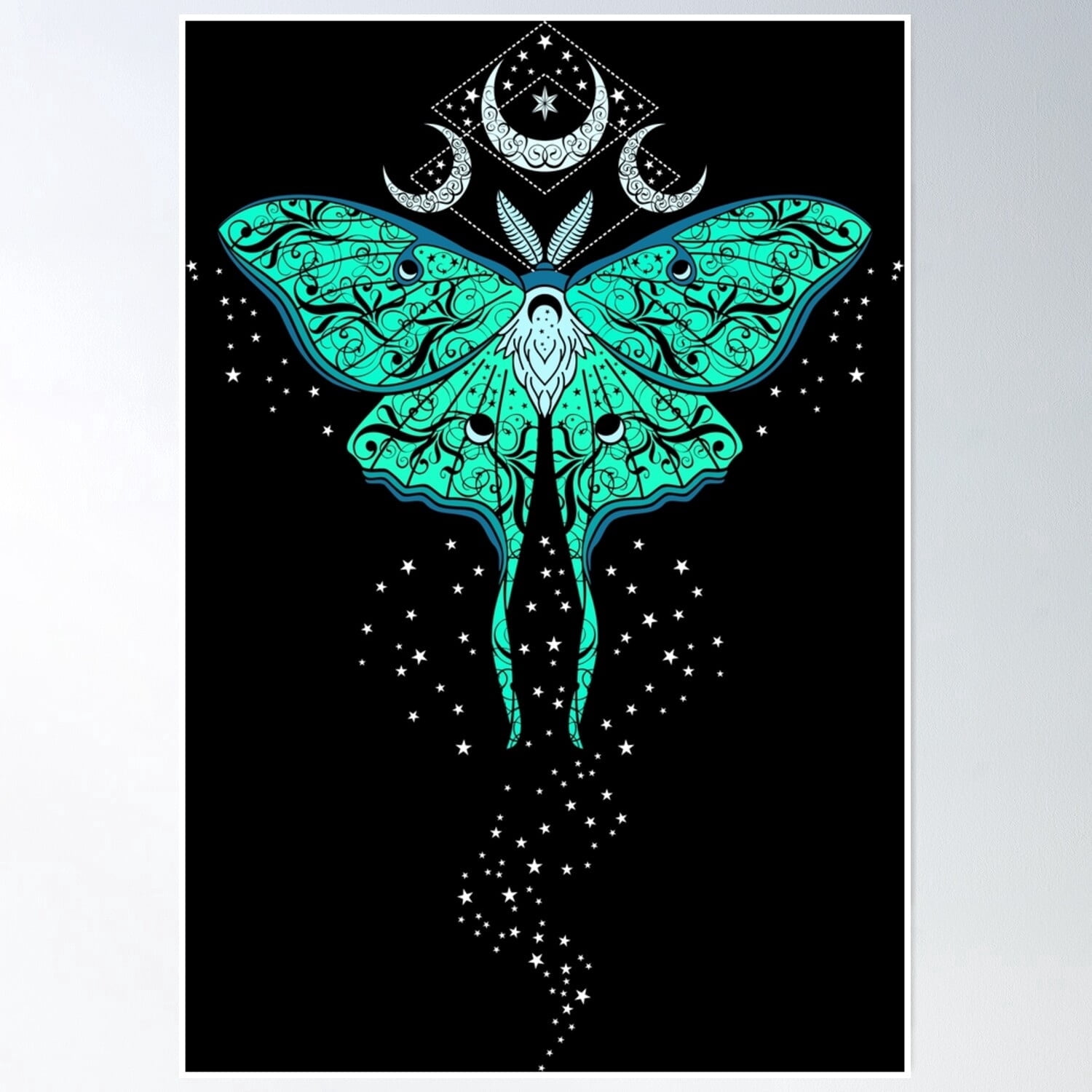 Celestial Luna Moth Poster , Poster Print Only - Walmart.com