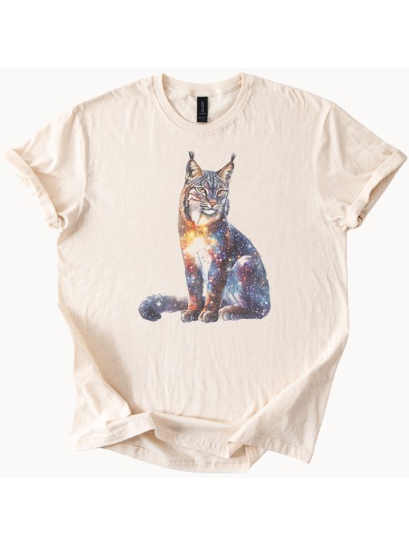 Celestial Lynx Cosmic Wild Cat Nature T-Shirt