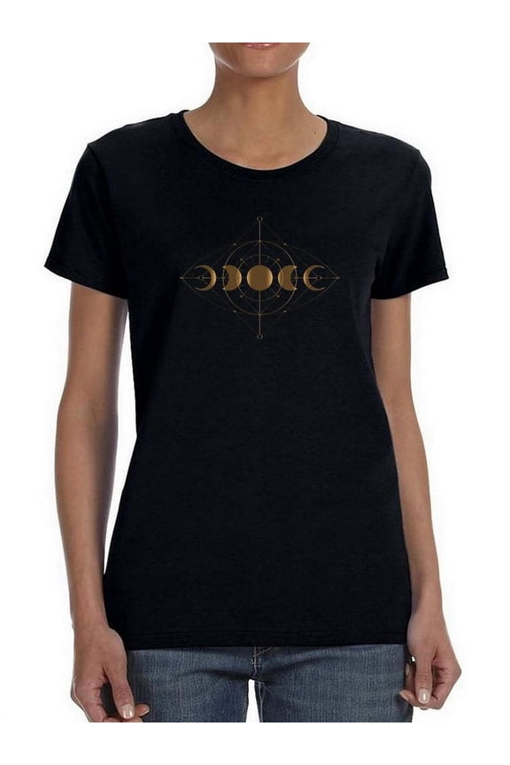 Celestial Magic Moon Phases Shaped T-Shirt Women -Image by Shutterstock, Female Medium