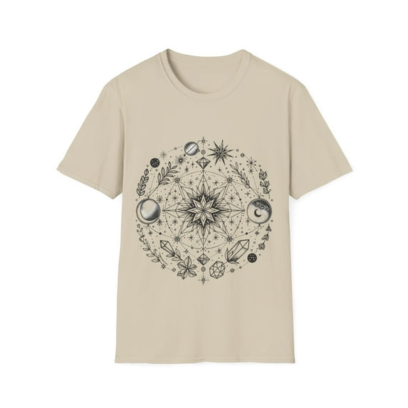 Celestial Magic Tshirt with Minimalist Witchy Design - Four Color Options
