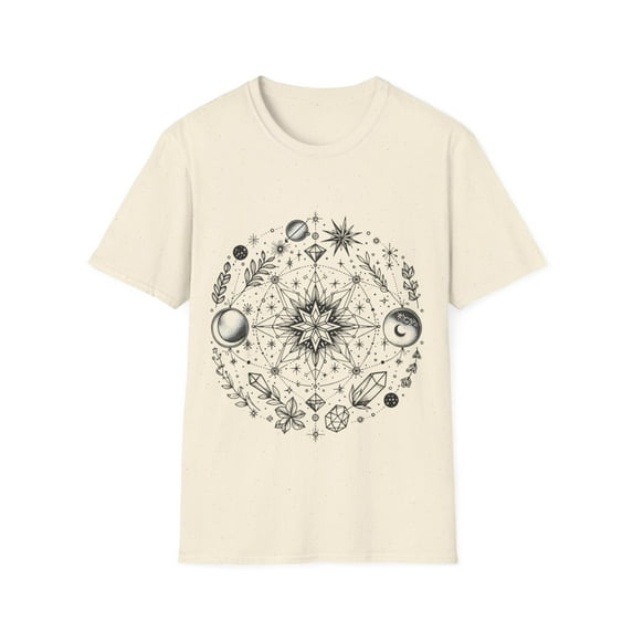 Celestial Magic Tshirt with Minimalist Witchy Design - Four Color Options