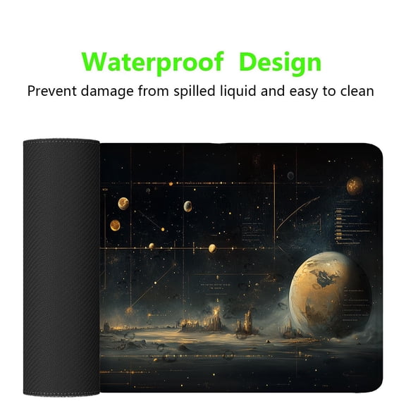 Celestial Map Desk Pad Mouse Space Satellite Future Earth Surreal Mousepad Xl Large Gaming Laptop Mat 31.5"x11.8" Office Computer Home