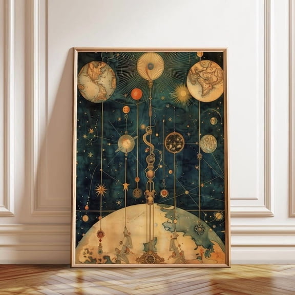 Celestial Mechanics Star Map Wall Art Print