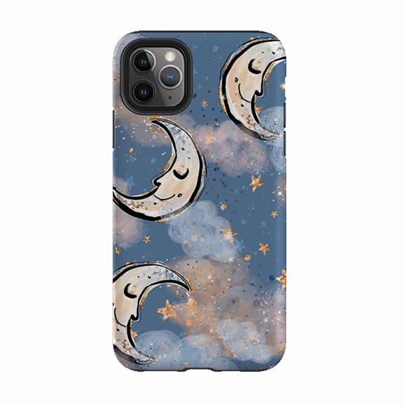Celestial Moon And Stars Pattern Phone Case for iPhone 16 15 14 13 12 11 Pro Max