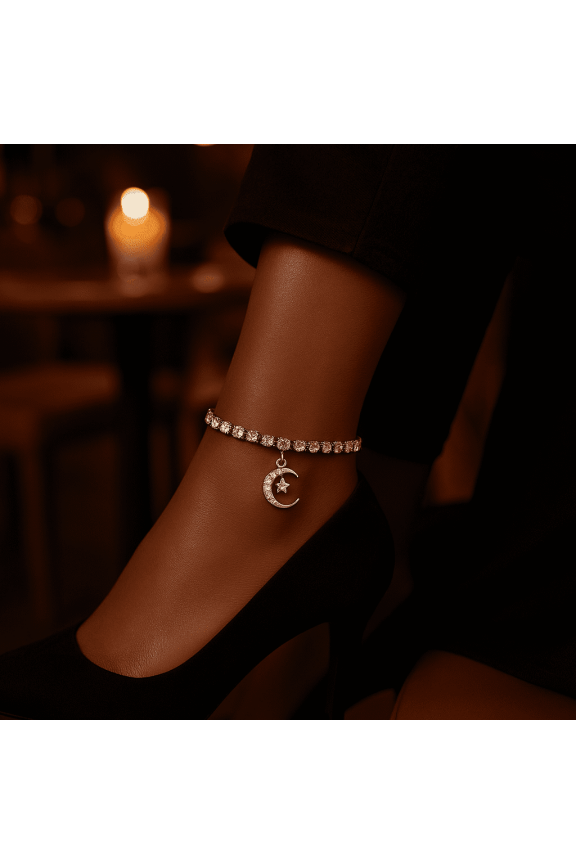 Celestial Moon Anklets, Stainless Steel, 1