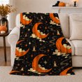 thumbnail image 1 of Celestial Moon Candles Starry Night Fantasy Pattern Mystical, Warm Flannel Blanket for Living Room and Reading Nook, Festive autumn celebration Scene, Art Lovers autumn celebration Gift, 1 of 7